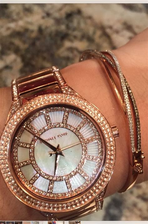 michael kors rose gold diamond watch